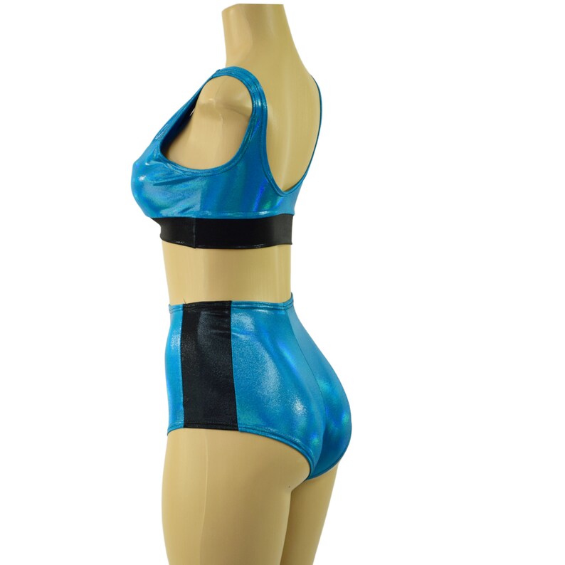 Spectrum Holographic Starlette Bralette & High Waist Shorts Set main image 0