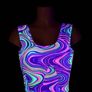 Neon Glow Worm Crop Tank E7938 image 5