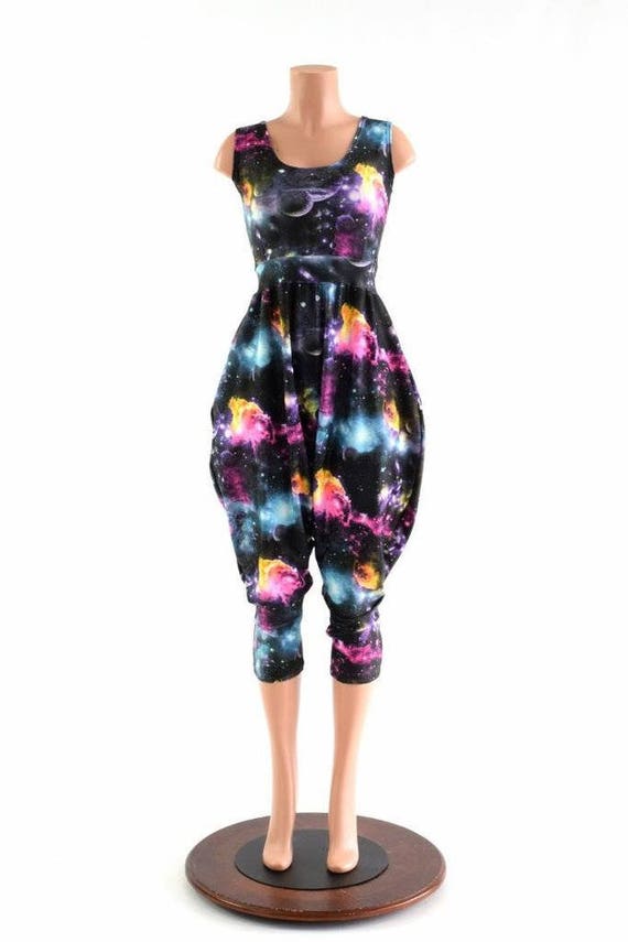 Drop Crotch Trousers in Galaxy Paint