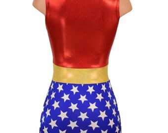 wonder woman bodycon dress Sleeveless Inspired Super Hero Clubwear With V Neckline Cocktail dress