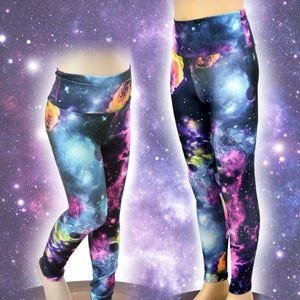 Kids UV Glow Galaxy Leggings  Childrens and Girls Sizes 2T 3T 4T and 5-12   151825
