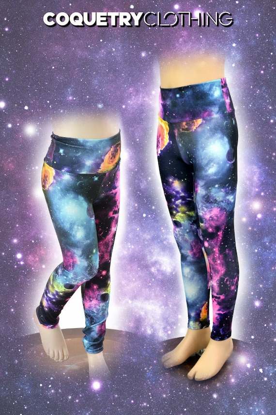 Kids UV Glow Galaxy Leggings Childrens and Girls Sizes 2T 3T 4T