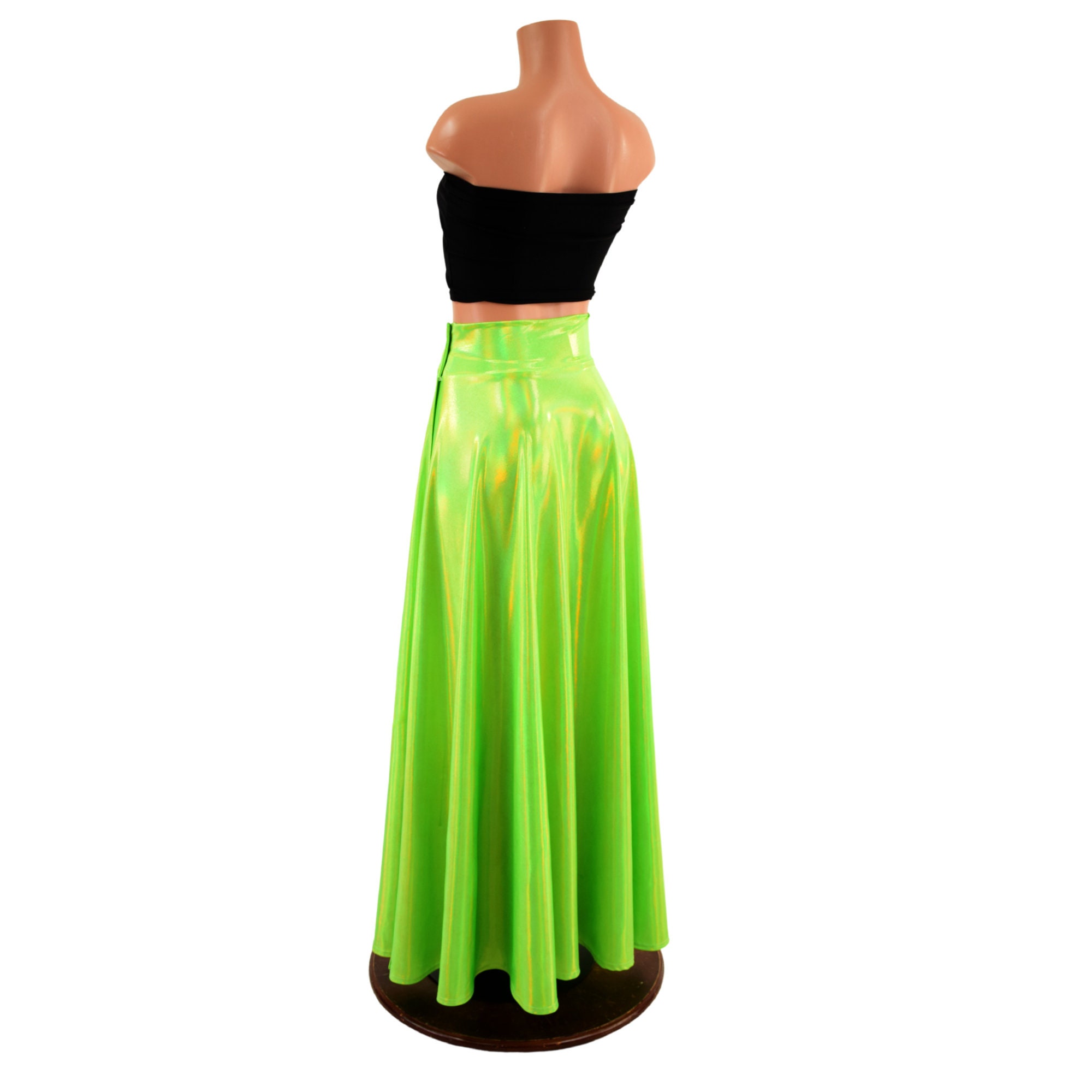 Holographic maxi skirt discount