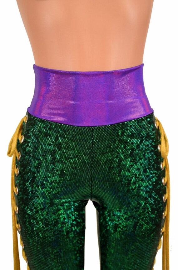 Mardi Gras Bell Bottom Flares With Lace 