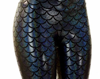 Black Dragon Scale High Waist Leggings  151420