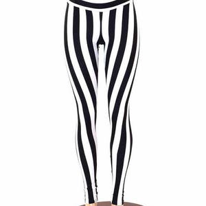 UV Glow Black and White Striped Four Way Stretch Spandex Fabric by the ...