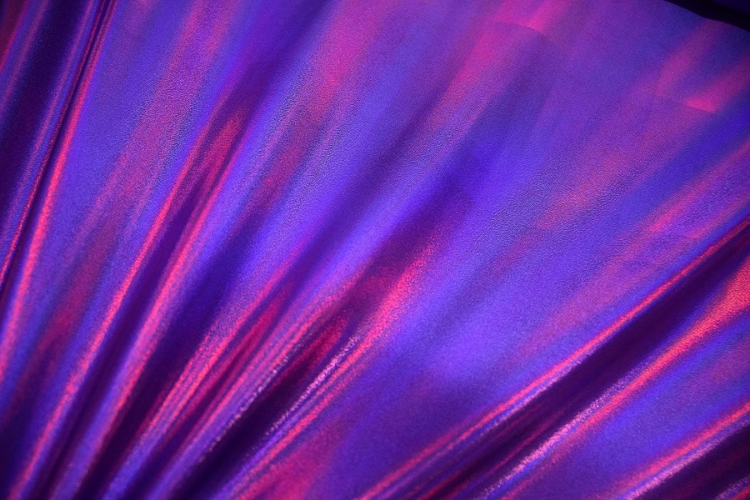 Solid Grape Purple Holographic Spandex Fabric w/Fuchsia Etsy