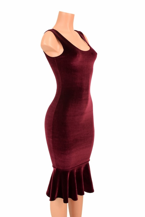 burgundy tank dress Scoop Neck Fitted Tank Dress Medium / Brown main image 1