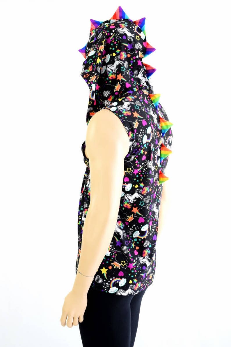 Mens Unicorns and Rainbows UV GLOW Sleeveless Hoodie With Etsy