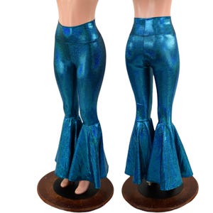 Ocean Sparkle High Waist Bell Bottom Flares 85768