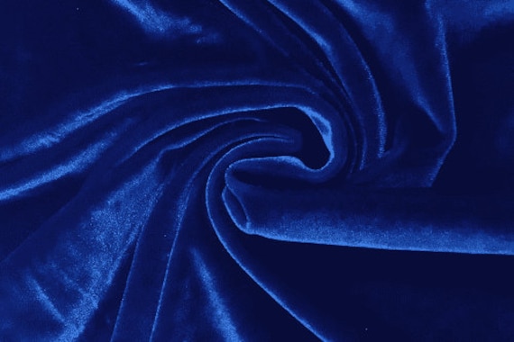 Sapphire Blue Stretch Velvet Fabric by the Yard 