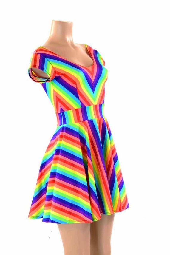 Rainbow Stripe Print Spandex Fabric Pride Parade Bright Bold | Etsy