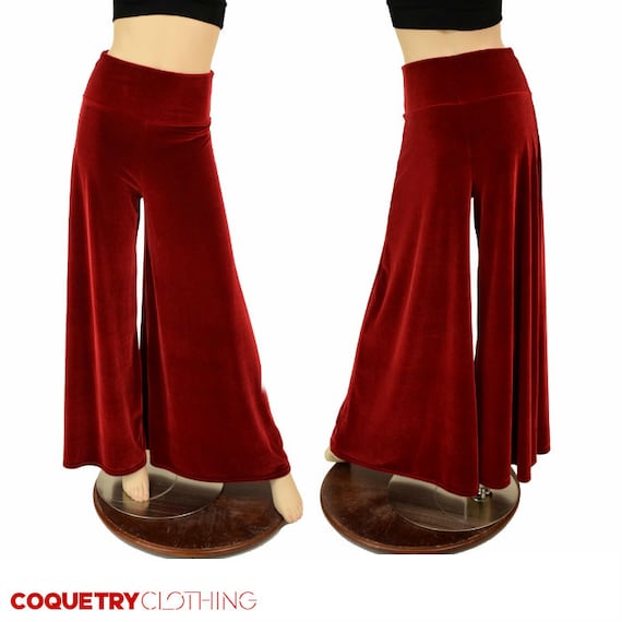 Red Velvet High Waist Wide Leg Pants - 155615 - Etsy