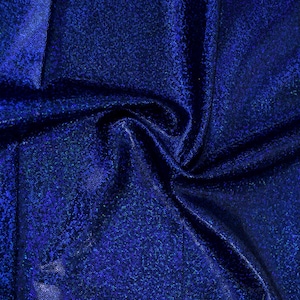 Blue Sparkly Jewel  Four Way Stretch Spandex Fabric  (By the Yard)