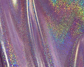 Lilac Holographic Four Way Stretch Spandex Fabric (By the Yard)