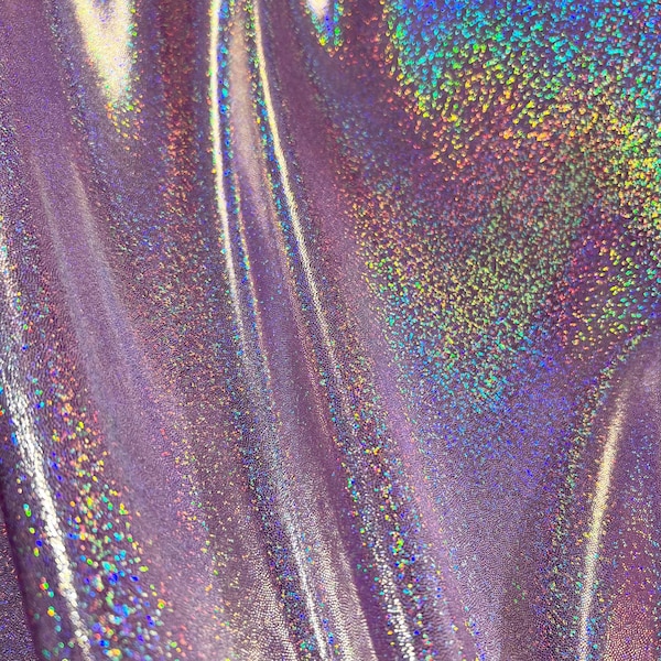 Lilac Holographic Four Way Stretch Spandex Fabric (By the Yard)