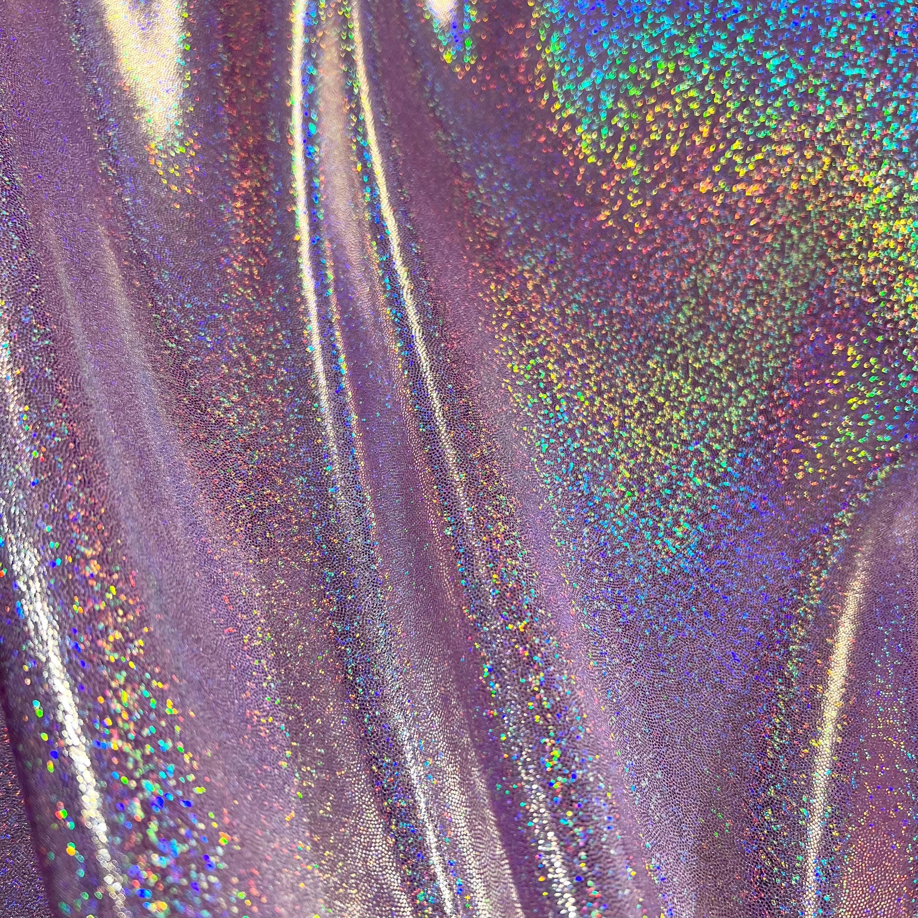 Lilac Holographic Four Way Stretch Spandex Fabric (by the
