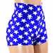 High Waist Shorts in Blue and White Star Print 151195