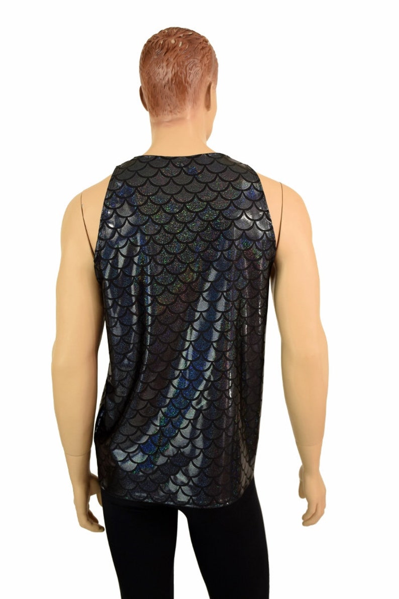 Mens Black Dragon Scale Muscle Shirt Mens Rave or Festival Etsy