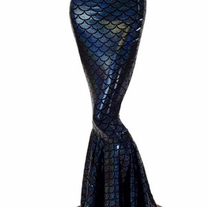 Black Dragon Scale High Waist Full Length Mermaid Skirt 151488