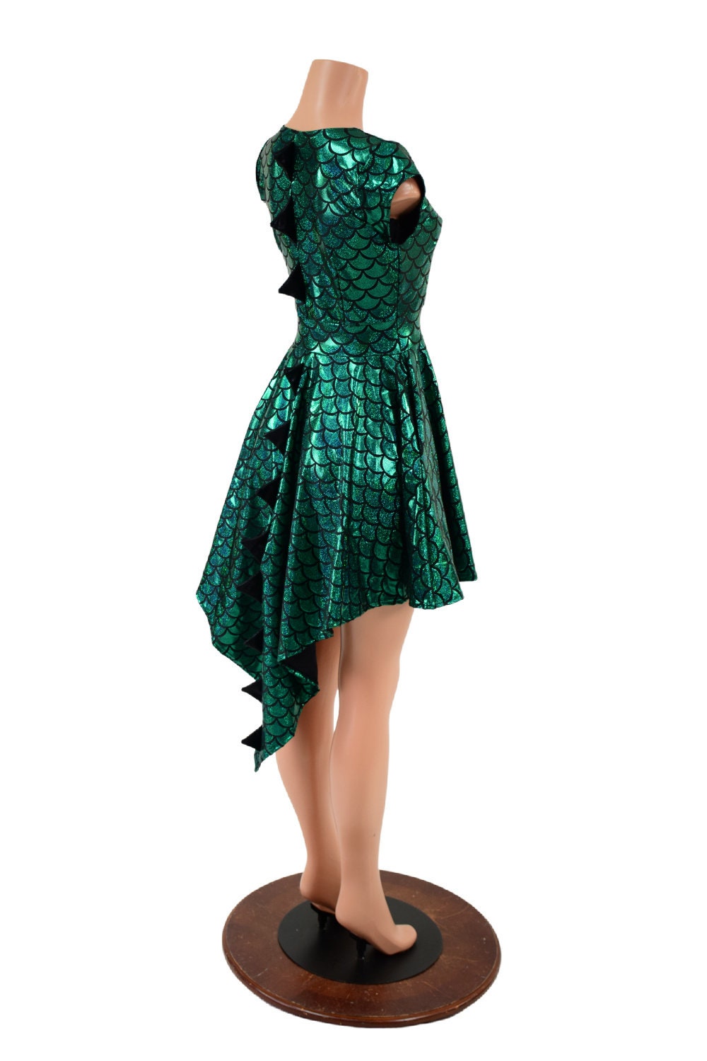 Dragon Spiked Pocket Skater Dress with Dragontail Hemline - Coquetry Clothing 2XL Dragon Spiked Pocket Skater Dress with Dragontail Hemline - Coquetry Clothing 2XL