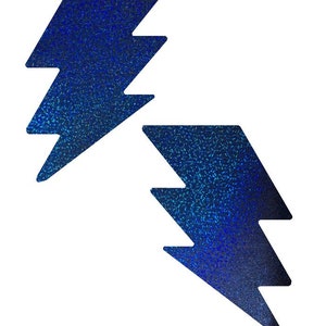Blue Sparkly Jewel Bolt Pasties Body Stickers