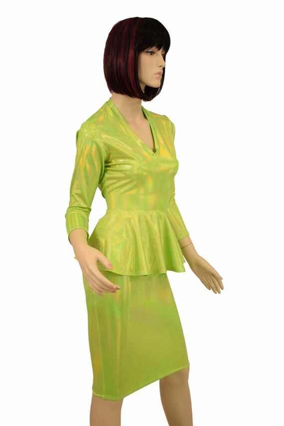 lime green peplum dress Tracy Reese