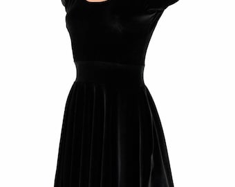 skater dress black long sleeve Women's Black Long Sleeve A-Line Mini Dress
