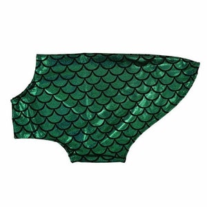 Emerald Green Dragon Scale Holographic Mermaid Pet Shirt Jacket Costume Dog Cat