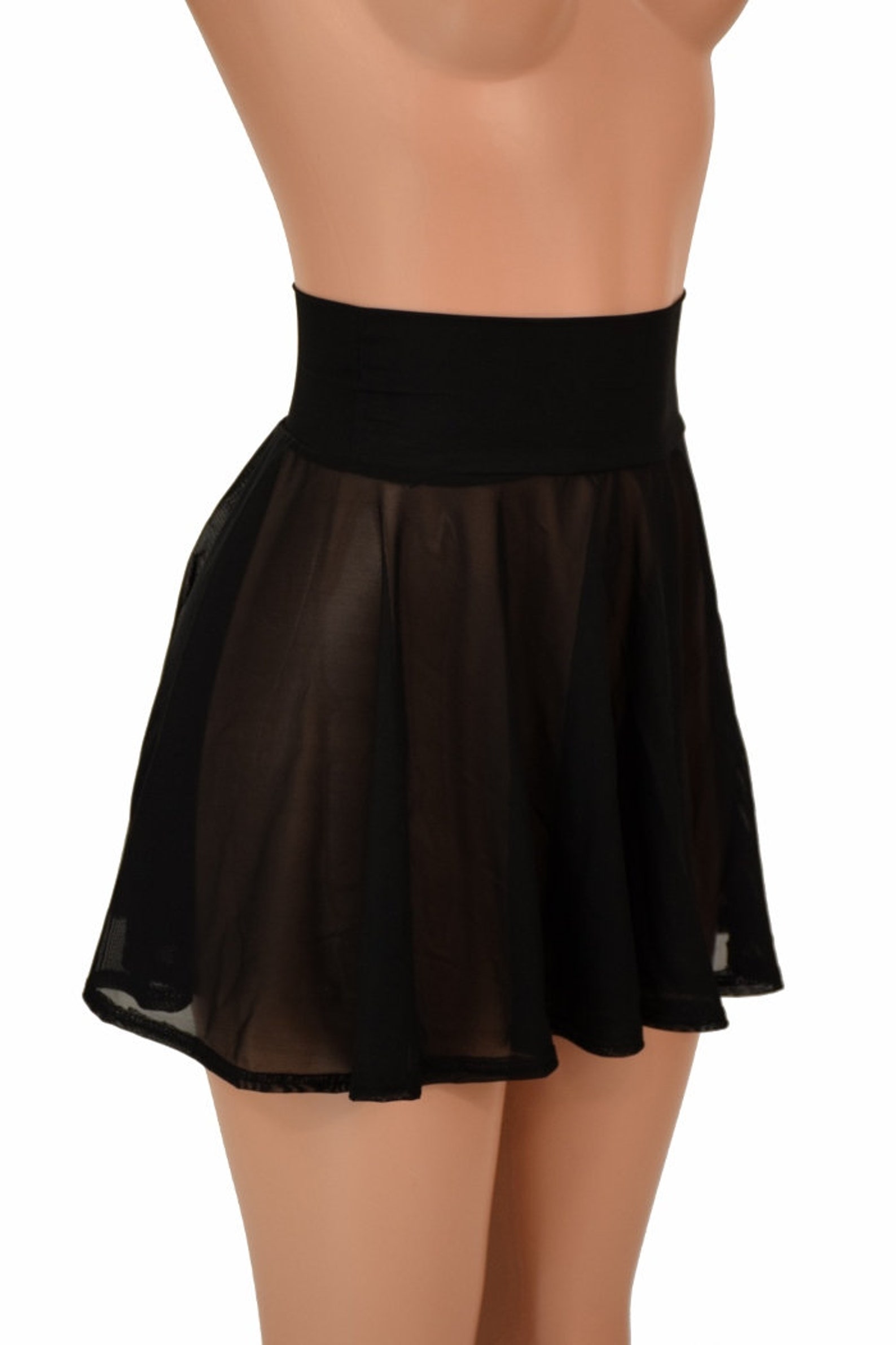 Black Mesh Sheer See Through Circle Cut Mini Skirt 155800 | Etsy