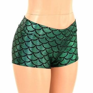 Green Dragon Scale Lowrise Booty Shorts
