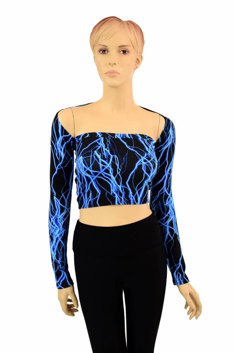 Blue Lightning UV GLOW Samba Sleeve Dance Shrug | Etsy