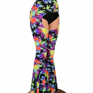 Bell Bottom Flare Chaps in Sonic Bloom UV GLOW - - Etsy