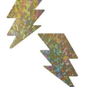 Gold Kaleidoscope Bolt Pasties Body Stickers Lightning
