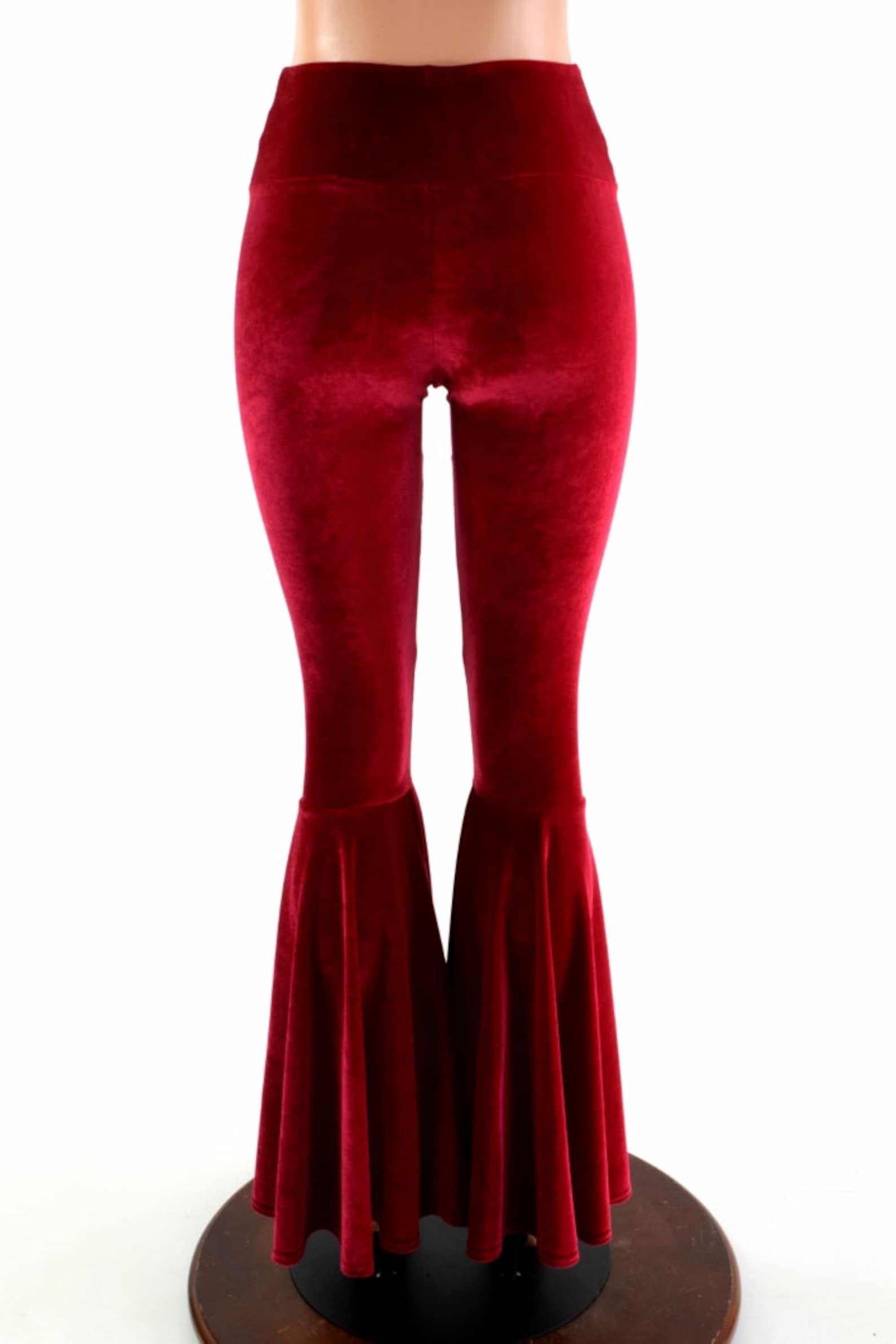 Velvet High Waist Bell Bottom Flares main image 1