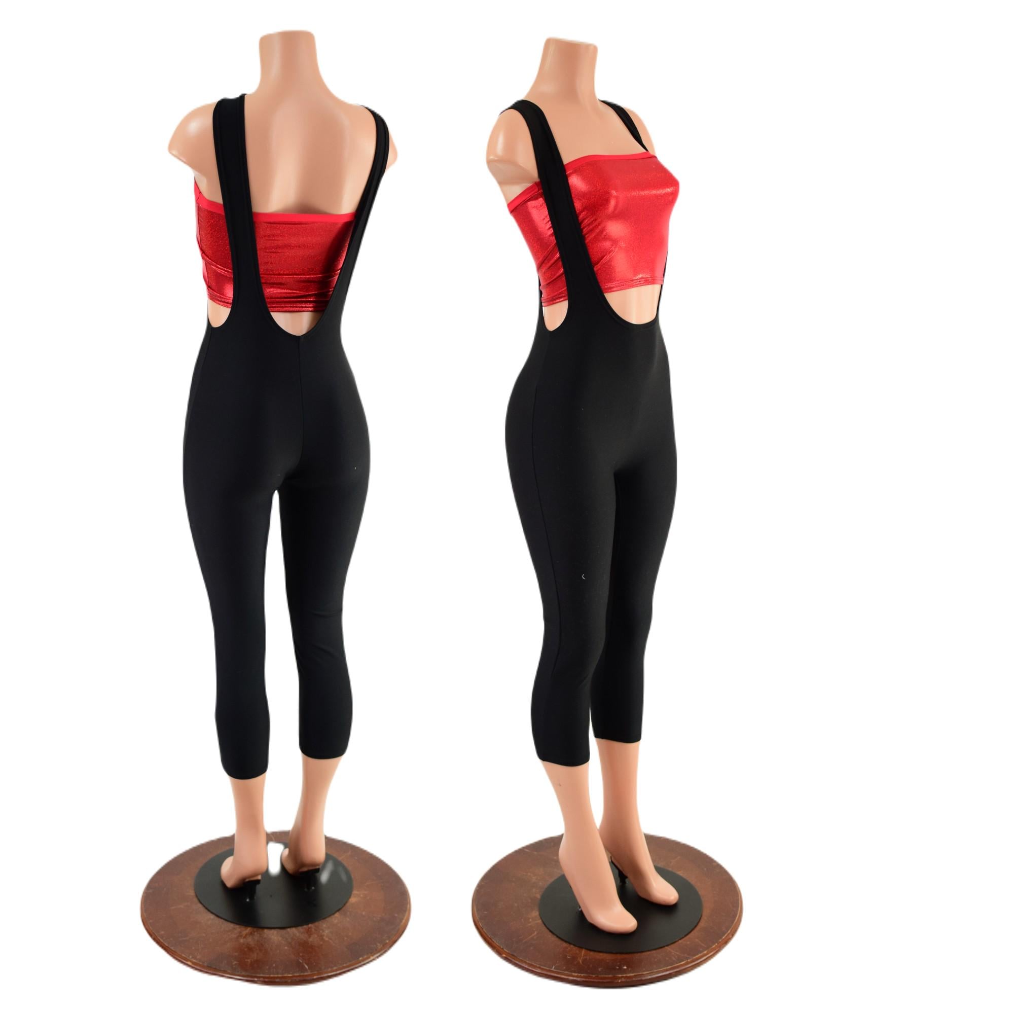 Black Zen Capri Length Suspender Leggings (top Sold Separately