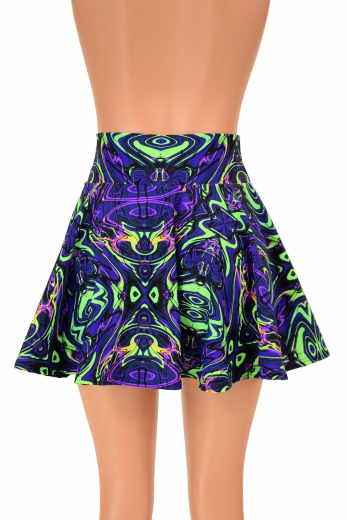 Neon Melt UV Glow Circle Cut Mini Skirt 155709 - Etsy