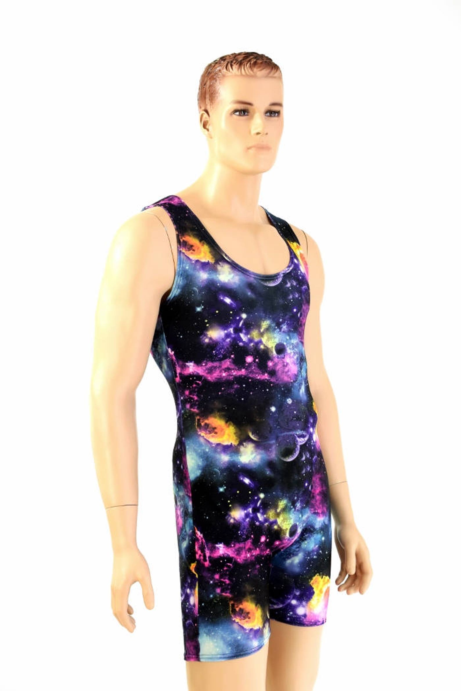 Mens Galaxy Romper with Zipper
