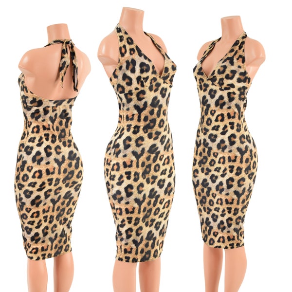Halter Neck Dress - Leopard main image 1