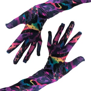 Rainbow Leopard Print Gloves 157586