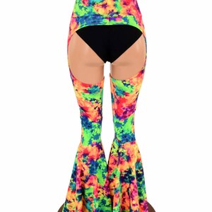 Bell Bottom Flare Chaps in Acid Splash UV GLOW (shorts Not Included) - Etsy