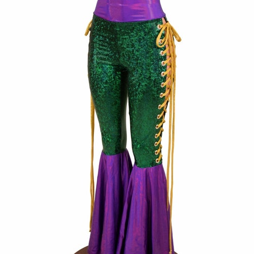 Mardi Gras Bell Bottom Flares With Lace 