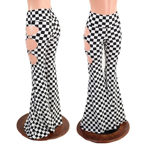 Dsquared² Black Checkered High Waist Straight Pants main image 0