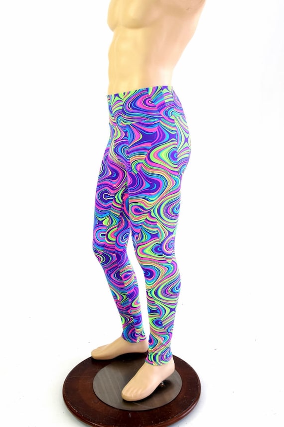 Mens Leggings Neon UV Glow Worm 154463 