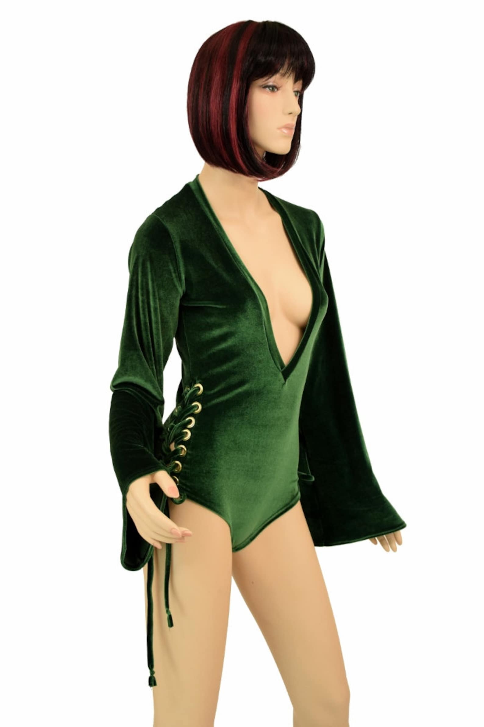 Beautiful Plunging Neck Bell Sleeve Romper