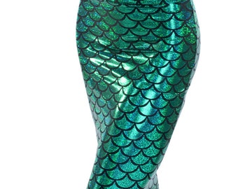 Green Dragon Scale High Waist Mermaid Pencil Skirt -150203