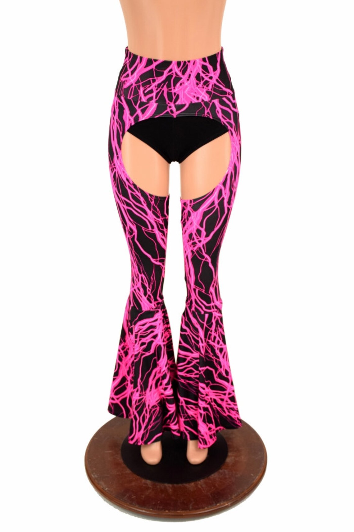 Bell Bottom Flare Chaps in Pink Lightning UV GLOW (shorts Not Included ...