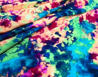 UV Glow Neon Acid Splash Four Way Stretch Spandex Fabric (By the Yard)