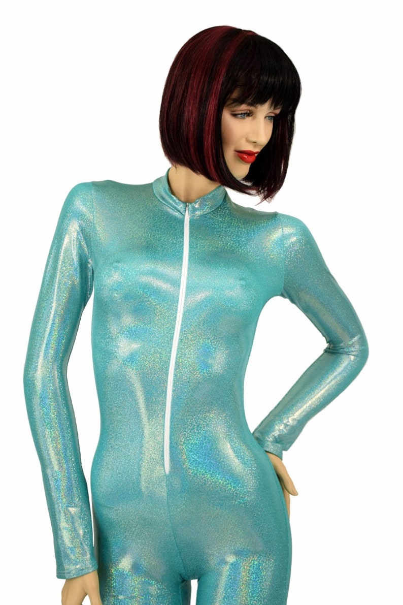 Seafoam Catsuit With Long Sleeves and Stella Front Zippered - Etsy