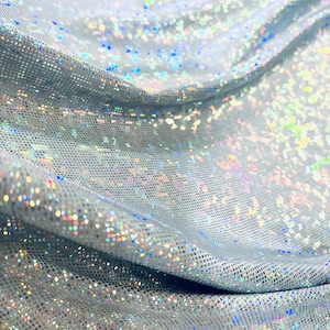 Frostbite Shattered Glass Holographic  Four Way Stretch Spandex Fabric  (By the Yard)